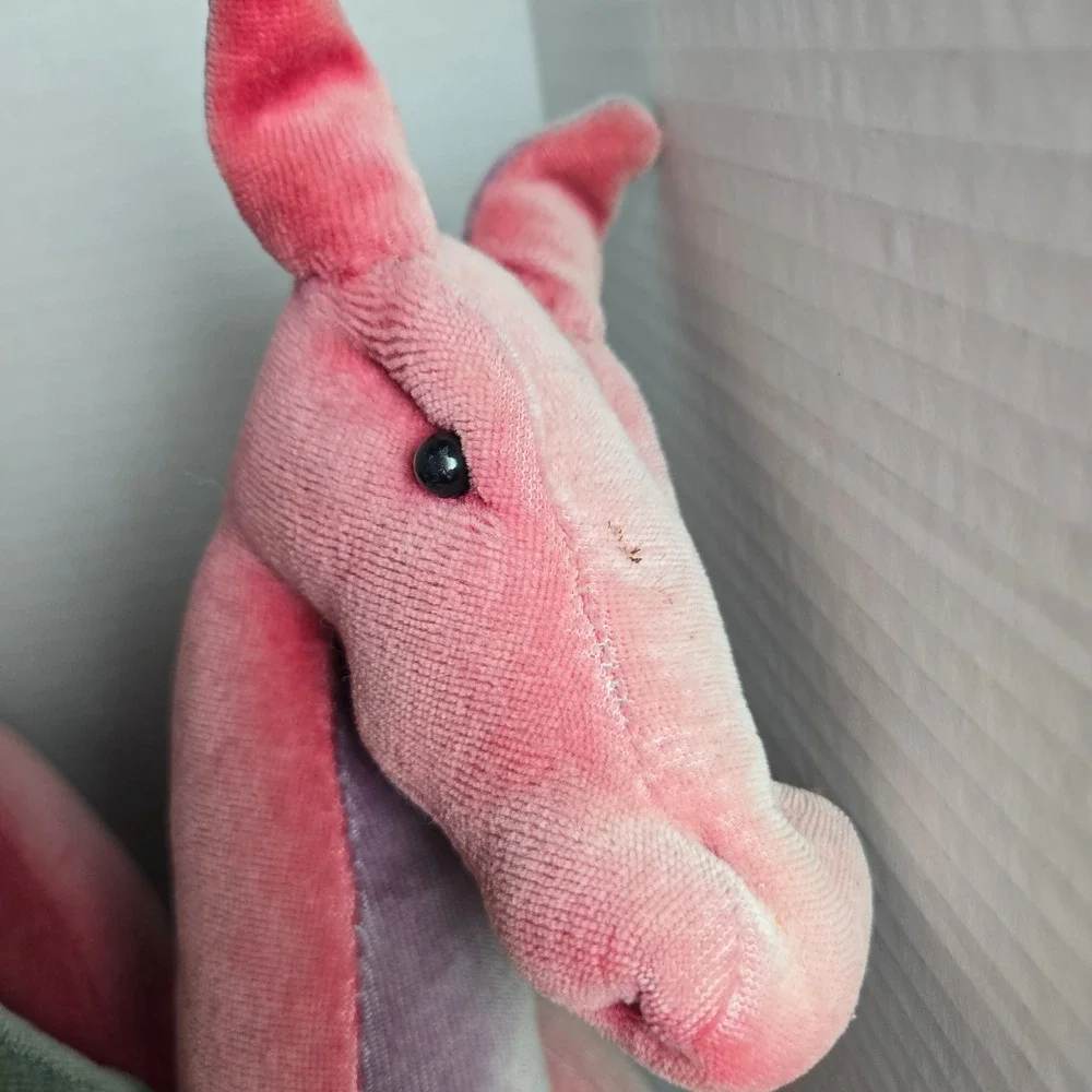 Rare Vintage Nadine Suhrbier Red Green Dragon Plush Stuffed Animal Zugglesnooks